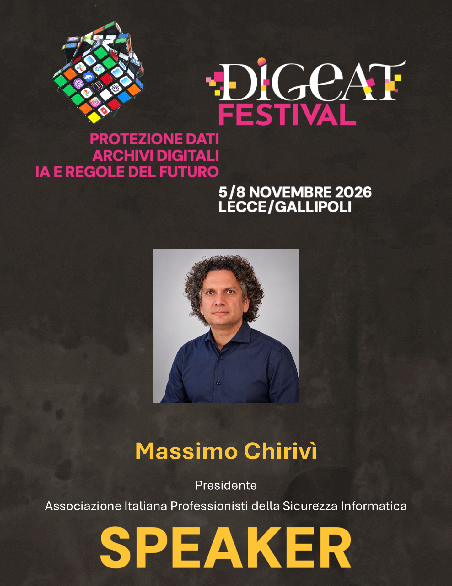 AIPSI al DIGEAT Festival 2026: il Presidente Massimo Chirivì tra i relatori di “Le frontiere della Cybersecurity”